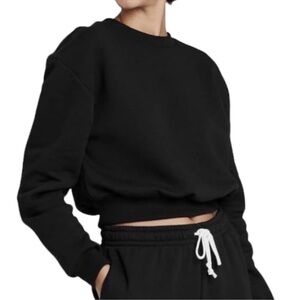 Wild Fable Women's Black Cropped Sweatshirt